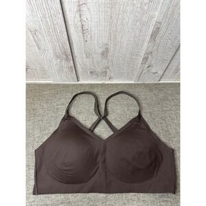 Members Mark Adjustable Padded Bralette XXL Deep Chocolate Brown Nylon Spandex